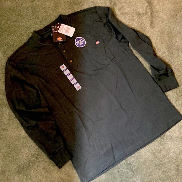 Dickies Hunter Green Long-sleeved Henley - Medium with tags - Never worn - Picture 1 of 5